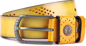 Swiss Design Men Yellow Genuine Leather Belt