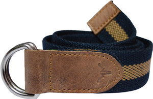 Hidekraft Men Casual Blue, Tan Canvas, Genuine Leather Belt