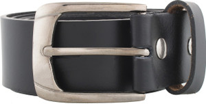 WCL Men Formal Black Genuine Leather Belt