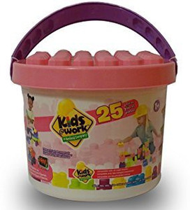 Amloid KIDS AT WORK BIG BUILDING BLOCKS WITH BUCKET 25 PIECE EACH