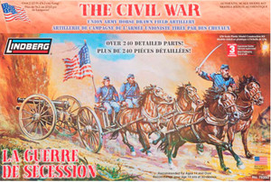 Lindberg USA 1/16 Scale Civil War Union Army Horse Drawn Field Artillery Plastic Model Kit
