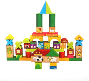 Wishkey Wooden Building Block - 52 Pieces