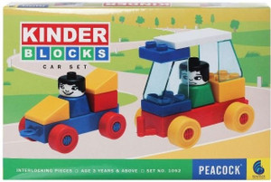 Peacock Kinder Blocks Car Set - Toy Building Set for Children