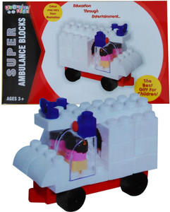 Kreative Kids Super Ambulance Blocks - Education Through Entertainment -Age 3+