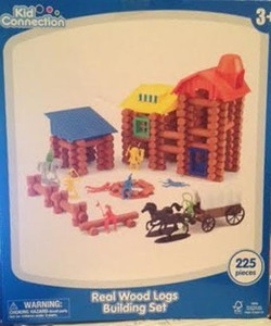 Kid connection wood logs building set hotsell