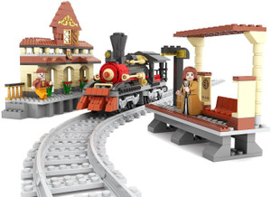 Fun Blox Train Construction Blocks(Railway Track Set, Train Engine, Platform, Passenger) (Multicolor) 25811 …
