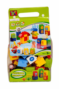 Planet of Toys 60 PIECES Preschool Building Blocks with letters numbers and pictures
