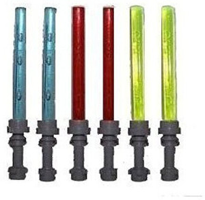 Lego LEGO Lot of 6 Lightsaber for Small Minifigures (2 Red, 2 Blue, 2 Yellow)