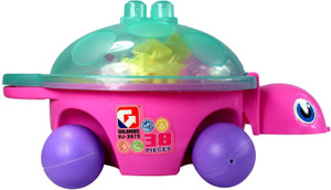 Planet of Toys Building Blocks with Pull Along Turtle (38 pieces)