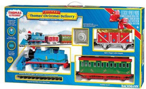 Bachmann Trains Industries Thomas' Christmas Delivery Ready to Run Electric Train Set, Large