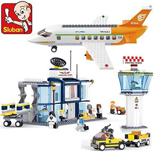 Sluban Building Plane City Airport B0367 678Pcs 8Dolls Compatible