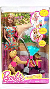 Barbie stroll and discount play pup set
