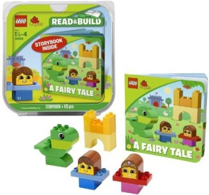 Duplo Lego Duplo Year 2013 Read and Build Series Set #10559 - A FAIRY TALE with Prince Jake, Princess Rose, Jed the Friendly Dragon and a Castle Tower Plus Storybook (Total Pieces: 15) by Duplo