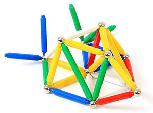Active Play Plastwood SuperMaxi Classic Rods and Spheres, 66-Piece