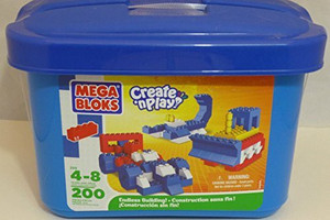 Mega Bloks Create N Play Junior 200 Piece Blue Tub Primary