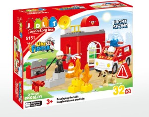 Saffire Fire Fighter Building Blocks With Light And Sound - 32 Pieces