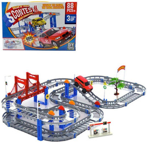 Powerpak HengJian DIY Electric Car Racing Track 88pc Building Blocks 95-2