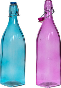 Smile2u Retailers Designer Square Shape Glass 1000 ml Bottle