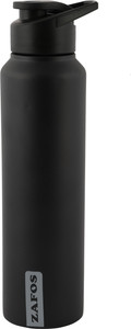Zafos Zafos Classic 1000 ml Water Bottle (Set of 1, Black) 1000 ml Sipper
