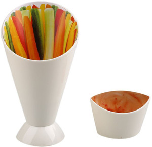 Shrih Creative Snack Stand Dip Serve Holder Fries Chips Finger Sauce Vegetables Plastic Bowl