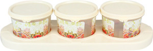 Jaypee Plus Serve 3 - Ivory/Transparent Flower Plastic Bowl Set