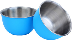 Homeish Plastic Coated - 13 Cms Stainless Steel Bowl Set