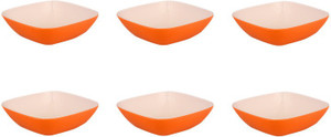 Borosil Round Square Bowl 5inch Orange Melamine Bowl Set