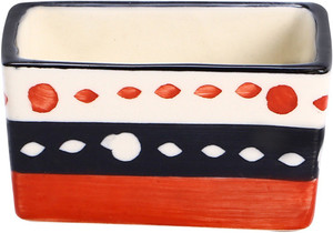 Caffeine Dip and Sauce Ceramic in Orange and Black Circles (Set of 1) Handmade Stoneware Bowl