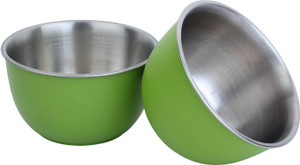 Homeish Plastic Coated - 13 Cms Stainless Steel Bowl Set
