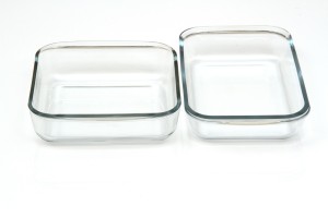 Vertis Set of 2 : Square Baking Dish 1.1L and Rectangular Baking Dish 1L Borosilicate Glass Bowl