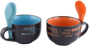 DHARMARAJ LINKS SOUP BOWLS AND SOUP SPOON SETS Porcelain Bowl Set