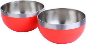 Homeish Plastic Coated - 15 Cms Stainless Steel Bowl Set