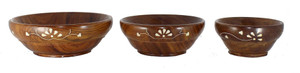 AbheyArts decorative cum utility Wooden Bowl Set