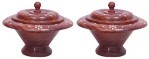 Onlineshoppee Wooden Handmade Bowl Pack Of 2 Wooden Bowl Set