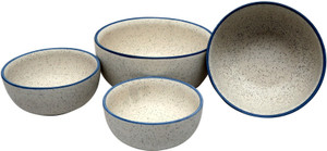 Stonish ceramic/handmade serving in White Matte colour Stoneware Bowl Set