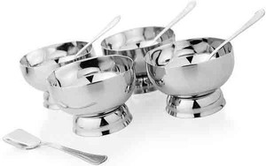 Mosaic Ice Cream Cup Set (8 Pieces) Stainless Steel Bowl Set