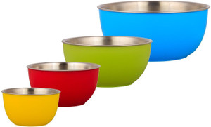 Lavi Microwave Safe Grocery Storage Or Mixing Stainless Steel, Plastic Bowl Set