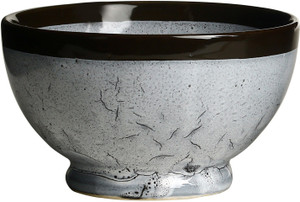 Caffeine Nut Serving Ceramic in Grey and Black Crackle (Set of 1) Stoneware Bowl
