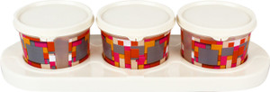 Jaypee Plus Serve 3 - Ivory/Transparent Cube Plastic Bowl