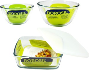 Borosil Kitchen Classic Glass Bowl Set