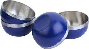 Homeish Plastic Coated - 15 Cms Stainless Steel Bowl Set