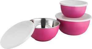 Lavi Microwave safe classic cook & Serve Plastic, Stainless Steel Bowl Set