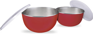 Elegante Stainless Steel, Plastic Bowl Set