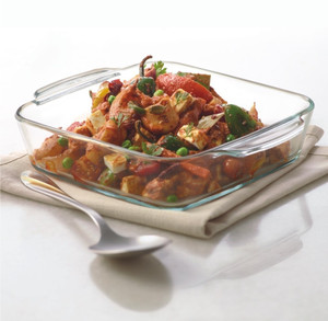 Borosil Square Dish with Handle-800 ml Glass Bowl