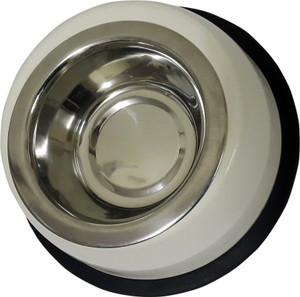 Dynore Stainless steel Cream Pet bowl Steel Bowl
