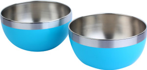 Homeish Plastic Coated - 15 Cms Stainless Steel Bowl Set
