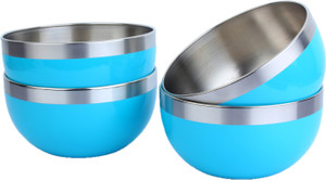 Homeish Plastic Coated - 15 Cms Stainless Steel Bowl Set