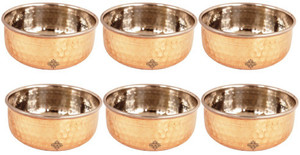 IndianArtVilla Serving Bowl Steel, Copper Bowl Set
