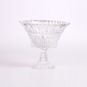 Soga Glass Decorative Bowl Deep Cut Footed 26cm Price in India