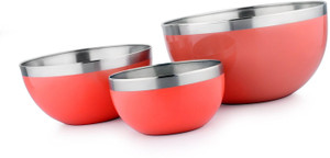 Winsky Shubh Silk Multi-utility Set Of 3 Mixing Storage Or Serving Stainless Steel Bowl Set